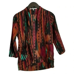 🌞 Collective Concepts Women's Sheer Blazer Size XS Southwestern Print